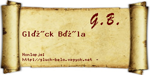 Glück Béla névjegykártya