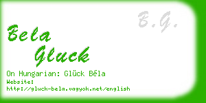 bela gluck business card