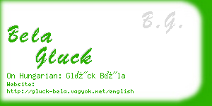 bela gluck business card